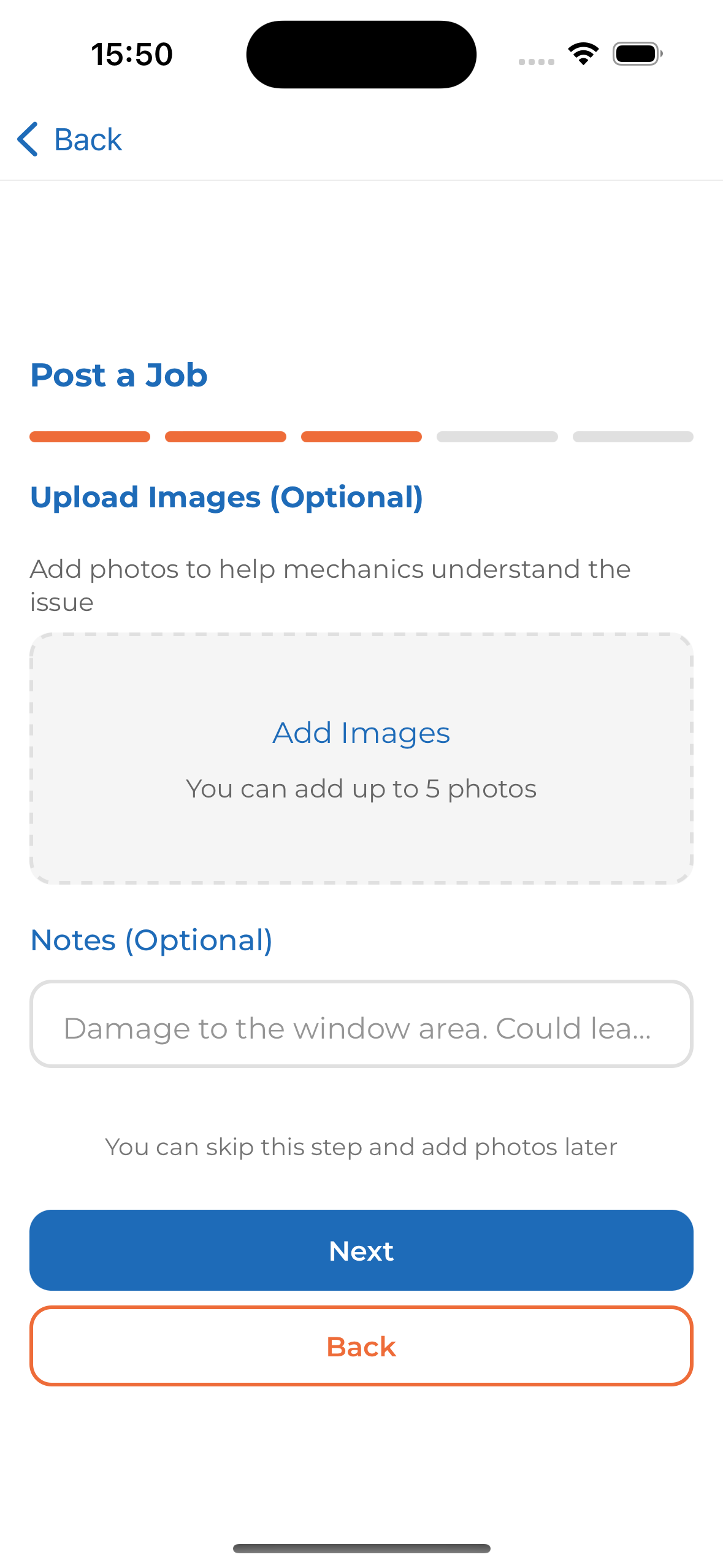 Upload photos